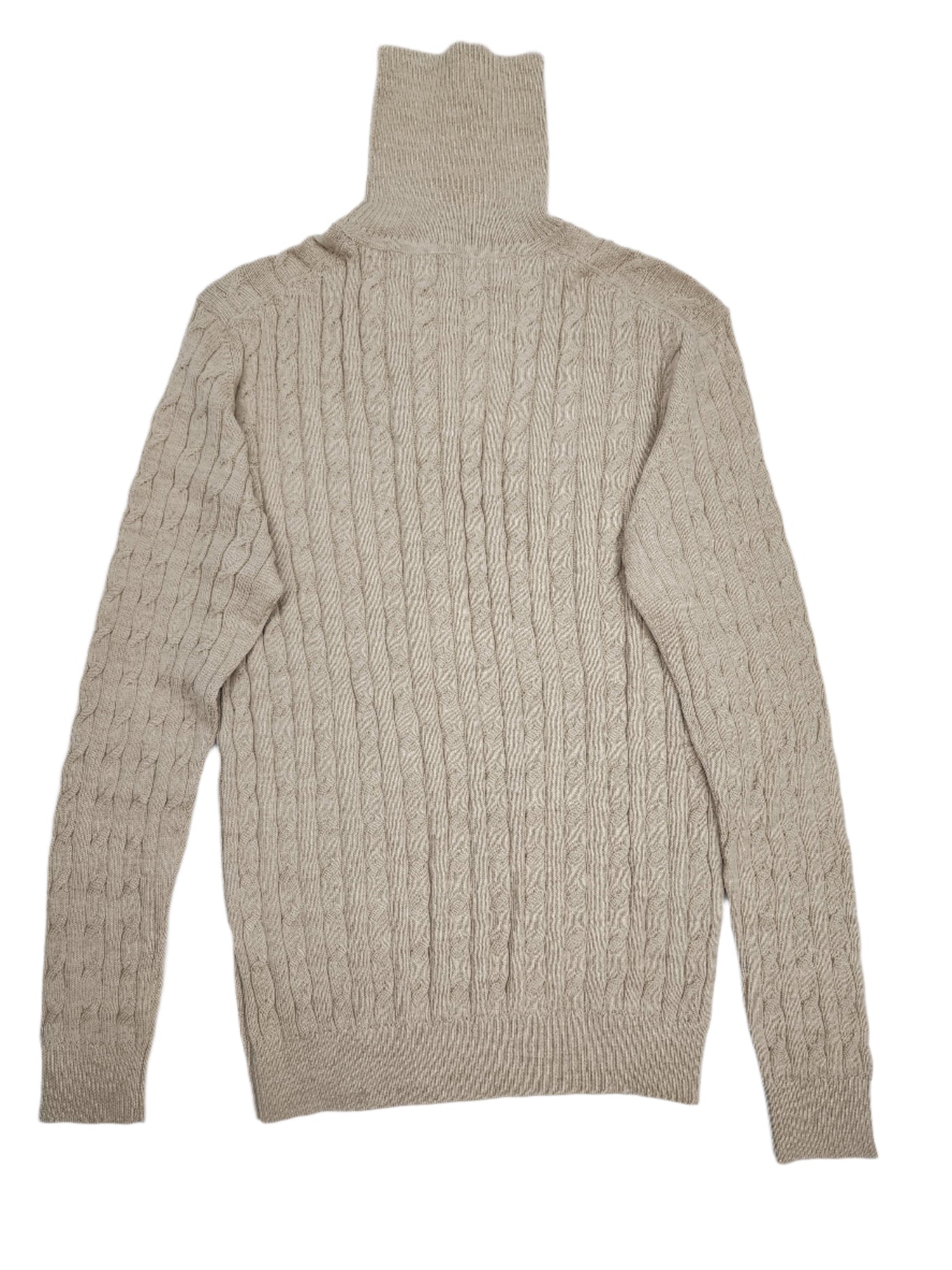 Baby Alpaca Cable Knit Turtleneck Beige - Unisex