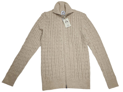 Lightweight Cable Knit Full Zip Cardigan