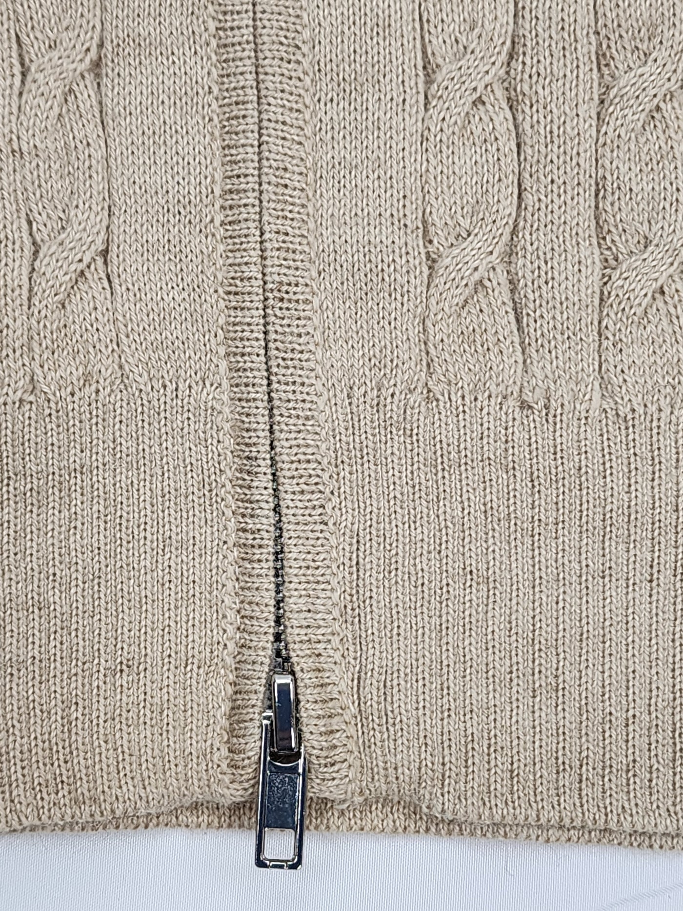 Lightweight Cable Knit Full Zip Cardigan