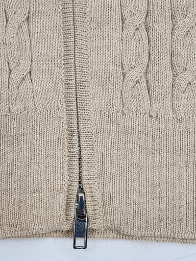 Lightweight Cable Knit Full Zip Cardigan