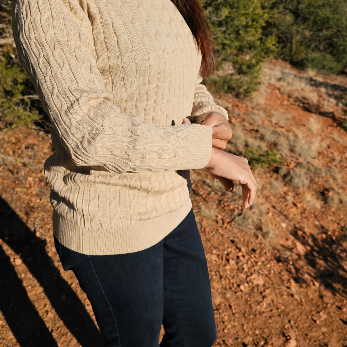 Baby Alpaca Turtleneck | Unisex Cable Knit | Beige Alpaca Sweater