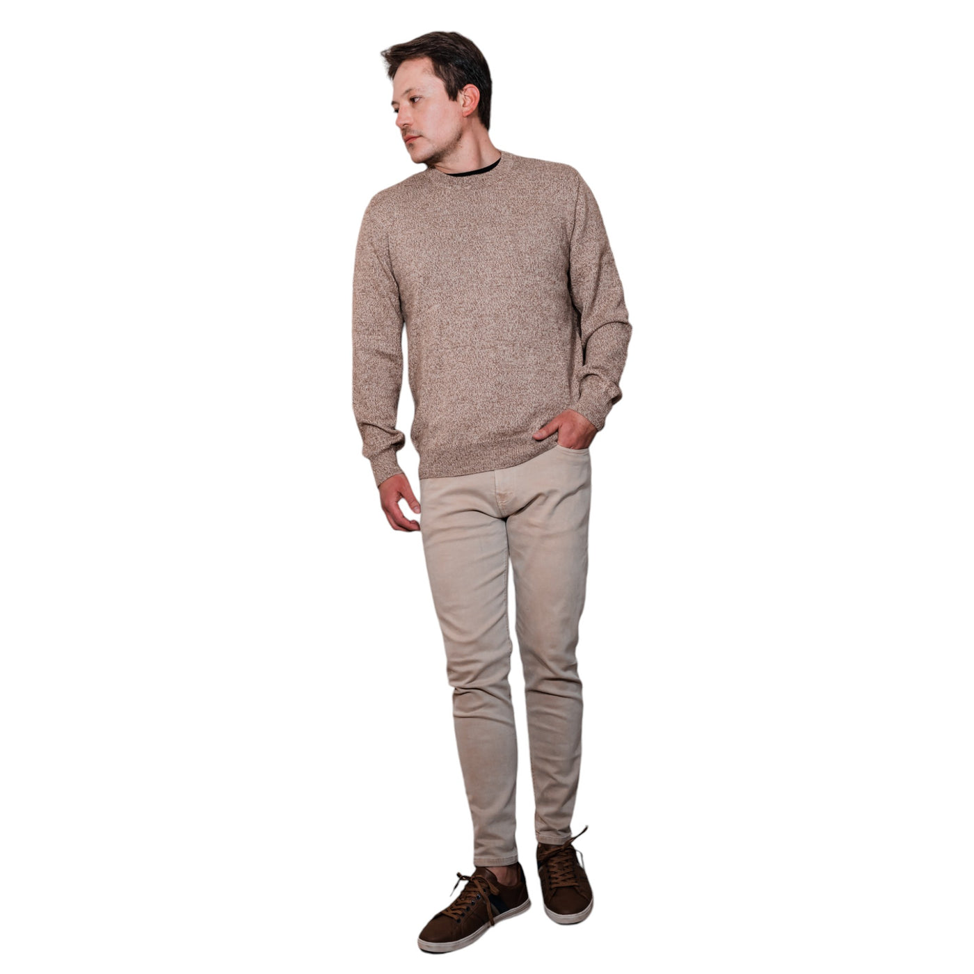 Alpaca Melange Crewneck Sweater