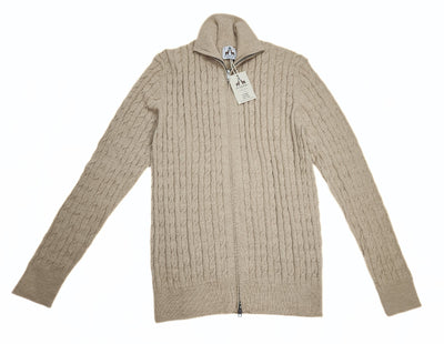 Lightweight Cable Knit Full Zip Cardigan