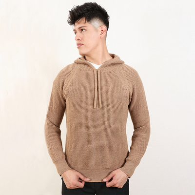 Heavy Alpaca Waffle Knit Hoodie