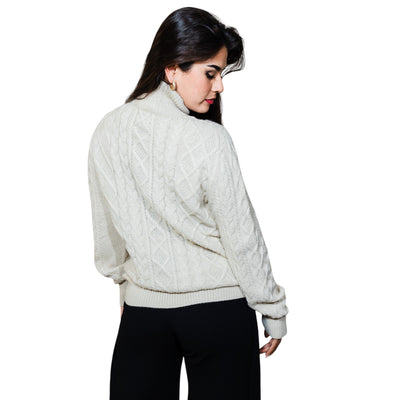 Unisex Alpaca Cable Knit Cardigan