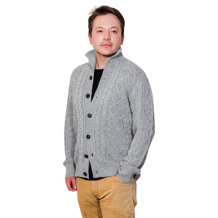 Alpaca Cable Knit | Unisex Wool Cardigan | Cozy Knitwear Style