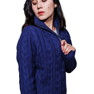 Unisex Chunky Full Zip Cable Cardigan