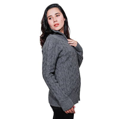 Unisex Chunky Full Zip Cable Cardigan