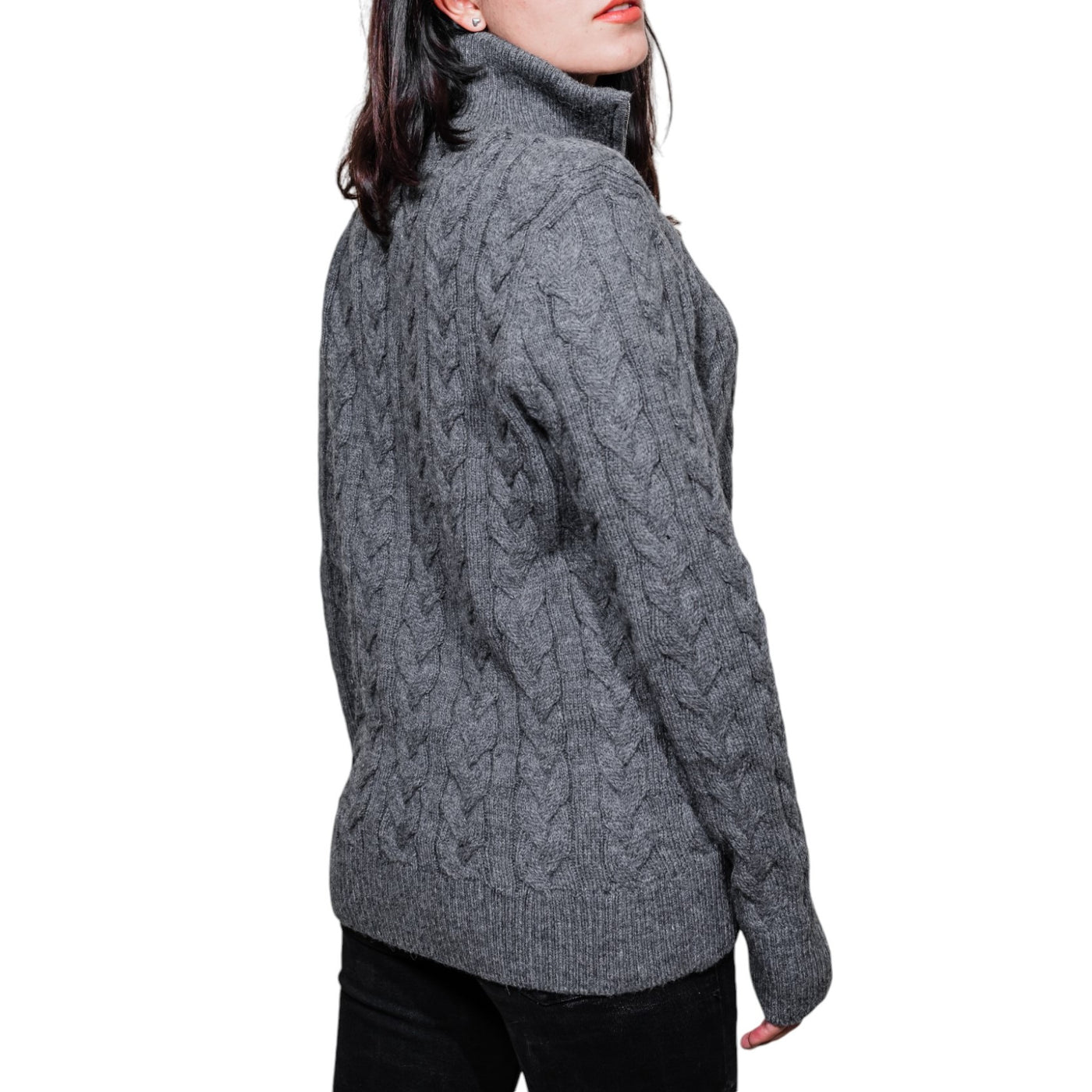 Unisex Chunky Full Zip Cable Cardigan