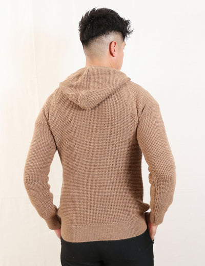 Heavy Alpaca Waffle Knit Hoodie