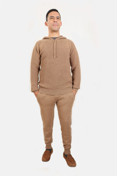 Heavy Alpaca Waffle Knit Hoodie