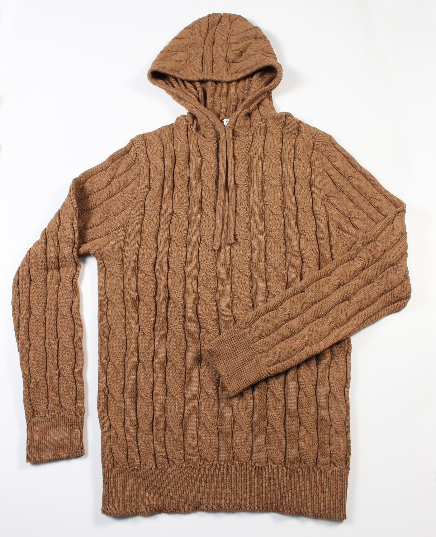 Chunky Alpaca Cable Knit Hoodie